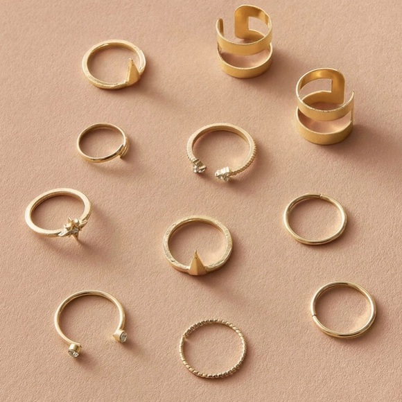 💕3/$30 11pc Sunburst Gold Midi Rings - Picture 3 of 3